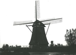 Windmill Stairs Panorama France Old Photo Castillon du Perron 1970