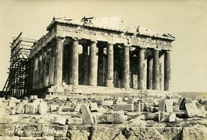 Greece Athens Acropolis Parthenon Works Old Photo 1930