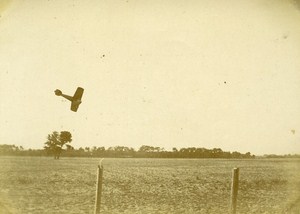 Early Aviation Nieuport Landing Le Mans France Old Snapshot Photo 1911