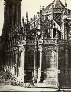 Tower & Apse Saint Pierre Church Caen France Old Photo Bisson 1858