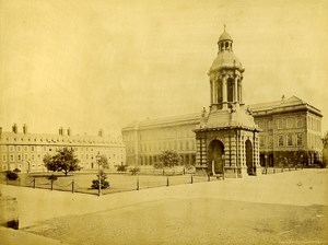 Ireland Eire Dublin Trinity College Old Albumen Photo 1875