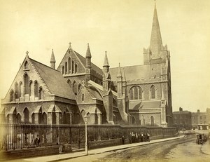 Ireland Eire Dublin Saint Patrick Church Animated Old Albumen Photo 1875