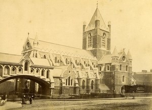 Ireland Eire Dublin Christ Church Cathedral Old Albumen Photo 1875