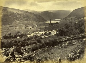 Ireland Eire Wiclow Vale of Glendalough Old Albumen Photo 1875