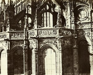 France Caen Apse of Saint Pierre Church Detail Old Photo Bisson 1857