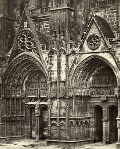 France Bourges Cathedral Principal Door Old Photo Bisson 1857