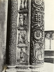 Italy Pisa Jambs of the door of the Baptistery Old Photo Bisson 1858