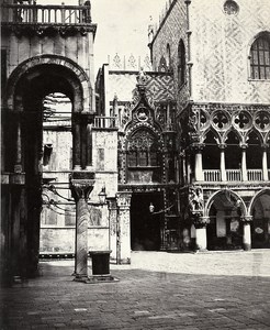 Italy Venice Ducal Palace Door della Carta Old Photo Bisson 1858