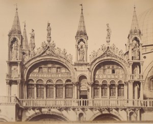 Italy Venice Detail of St Mark s Church Old Large Photo Carlo Naya 1865