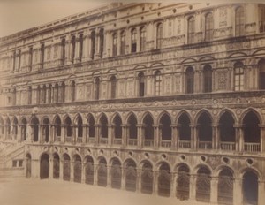 Italy Venice Ducal Palace Interior Facade Old Large Photo Carlo Naya 1865