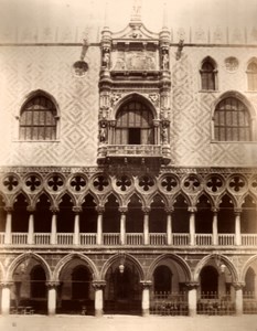 Italy Venice Ducal Place West Facade Old Large Photo Carlo Naya 1865