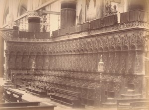 Italy Venice Chorus in the Church Dei Frari Old Large Photo Carlo Naya 1865