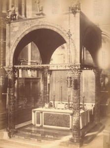 Italy Venice High Altar of St Mark Church Old Large Photo Carlo Naya 1865