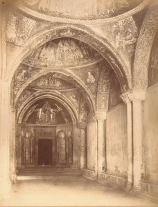 Italy Venice Vestibule of Saint Mark Church Old Large Photo Carlo Naya 1865