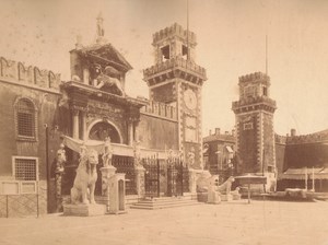 Italy Venice Chief Entrance of the Arsenal Old Large Photo Carlo Naya 1865