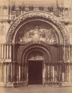 Italy Venice Central Portal of Cathedral Old Large Photo Carlo Naya 1865