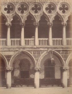 Italy Venice Details of Ducal Palace Old Large Photo Carlo Naya 1865