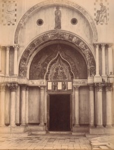 Italy Venice Meridional Door St Mark Church Old Large Photo Carlo Naya 1865