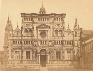 Italy Certosa di Pavia Facade Old Large Photo 1860