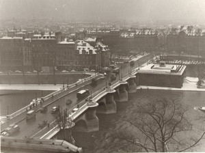 France Paris Impression Study Pont Neuf Bridge Winter old large Photo 1966 #1