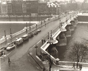 France Paris Impression Study Pont Neuf Bridge Winter old large Photo 1966 #2