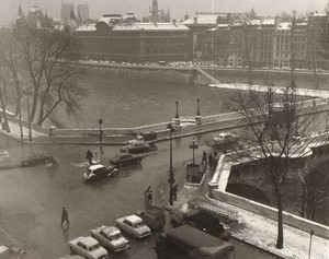 France Paris Impression Study Pont Neuf Bridge Winter old large Photo 1966 #3