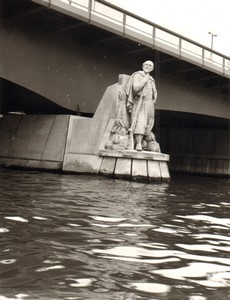 France Paris Impression Study Pont de l'Alma Zouave old large Photo 1970's