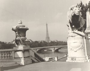 France Paris Impression Study Pont des Invalides Eiffel Tower large Photo 1966