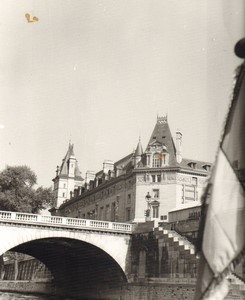 France Paris Impression Study Pont Saint-Michel Courthouse old large Photo 1966