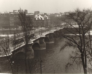 France Paris Impression Study Pont Neuf Bridge Winter old large Photo 1966 #4