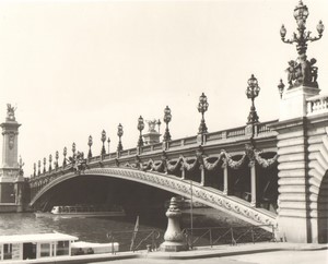 France Paris Impression Study Pont Alexandre-III Bridge old large Photo 1966