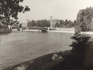 France Paris Impression Study Pont d'Arcole Seine River old large Photo 1966