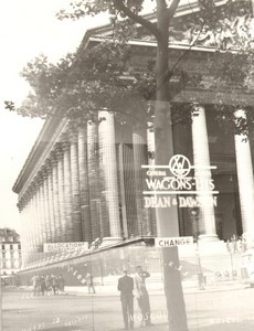 France Paris Impression Etude La Madeleine Wagons-Lits Agence de Voyage? ancienne grande Photo 1966