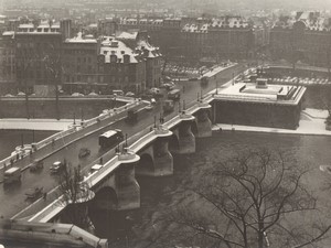 France Paris Impression Etude Pont Neuf en Hiver ancienne grande Photo 1966 #6
