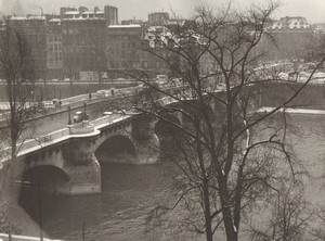 France Paris Impression Study Pont Neuf Bridge Winter old large Photo 1966 #8