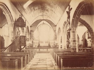 France Lampaul Guimiliau Saint-Miliau Church pulpit large Photo Mieusement 1884