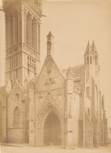France Saint Pol de Leon Kreisker chapel door old large Photo Mieusement 1884