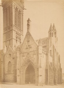 France Saint Pol de Leon Kreisker chapel door old large Photo Mieusement 1884