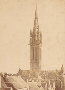 France Saint Pol de Leon Kreisker chapel Bell Tower large Photo Mieusement 1884