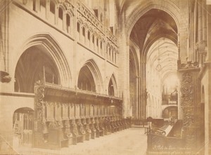 France Saint Pol de Leon Cathedral Stalls old large Photo Mieusement 1884