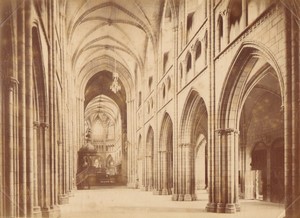 France Saint Pol de Leon Cathédrale Saint-Paul-Aurélien la Nef ancienne grande Photo Mieusement 1884