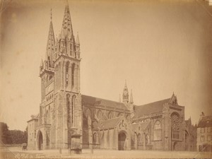 France Saint Pol de Leon Cathedral South West old large Photo Mieusement 1884