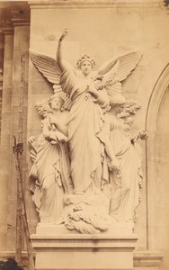 France Paris Opera Garnier Poesie Statue large Photo Delmaet & Durandelle 1870's