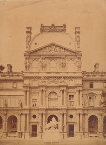 France Paris Louvre Pavillon Richelieu old large Photo 1880
