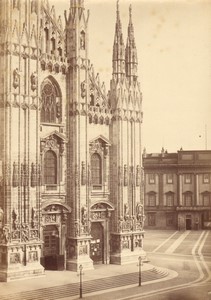 Italy Milano Cathedral Old Photo Pompeo Pozzi 1870