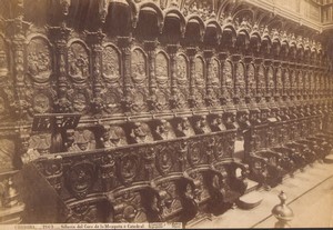 Spain Cordoba Cathedral Mosque interior Choir Stalls Old Photo Laurent 1875