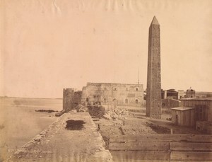 Egypt Alexandria Cleopatra Obelisk Old Photo 1875