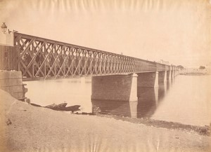Egypt Cairo Qasr El Nil El Gezira Bridge Old Photo 1875