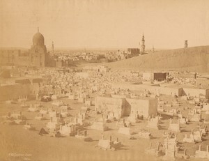 Egypt Cairo Arab Cemetery panorama Old Photo Sebah 1875