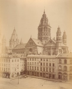 Allemagne Mayence Cathedrale Saint Martin Magasins ancienne Photo 1880